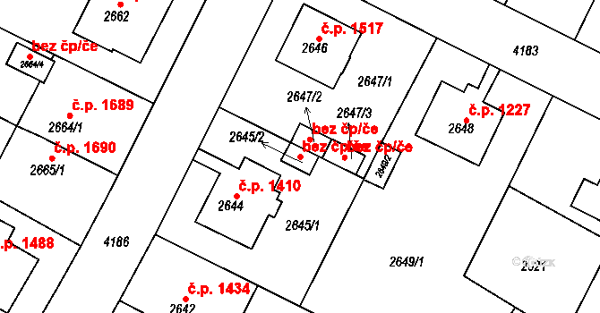 Roudnice nad Labem 113919697 na parcele st. 2645/2 v KÚ Roudnice nad Labem, Katastrální mapa