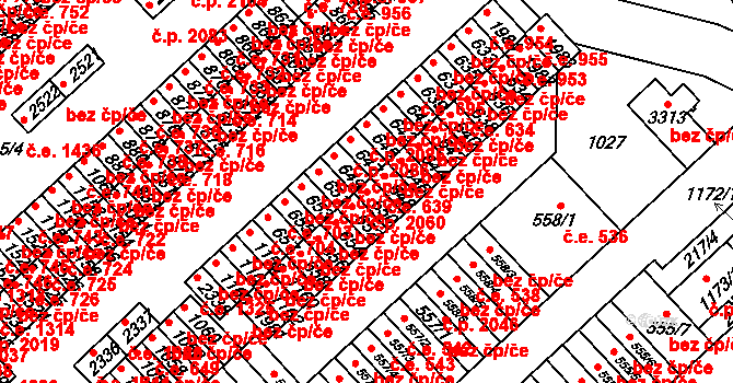 Sezimovo Ústí 2060 na parcele st. 650 v KÚ Sezimovo Ústí, Katastrální mapa