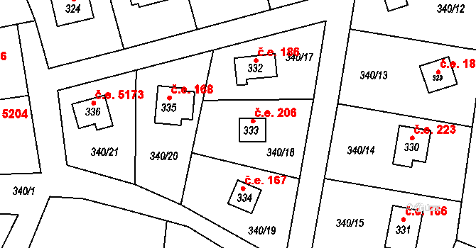 Doubravčice 5206, Katastrální mapa