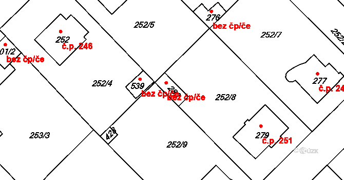 Braškov 38578697 na parcele st. 280 v KÚ Braškov, Katastrální mapa