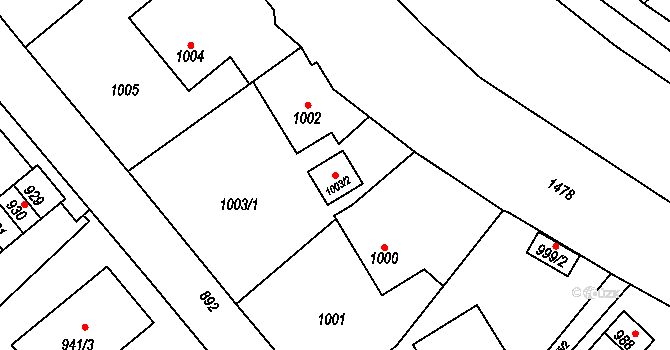 Rýmařov 40197697 na parcele st. 1003/2 v KÚ Rýmařov, Katastrální mapa