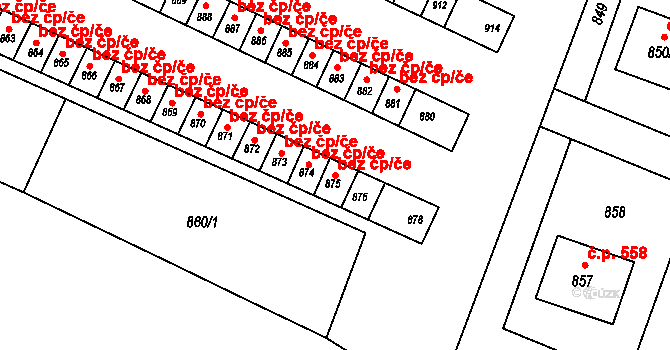 Horní Benešov 41505697 na parcele st. 875 v KÚ Horní Benešov, Katastrální mapa