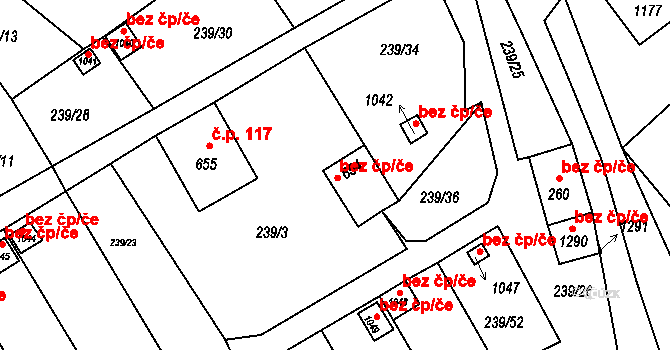 Slavonice 42315697 na parcele st. 654 v KÚ Slavonice, Katastrální mapa