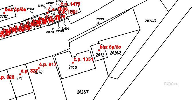 Lipník nad Bečvou 43837697 na parcele st. 2912 v KÚ Lipník nad Bečvou, Katastrální mapa
