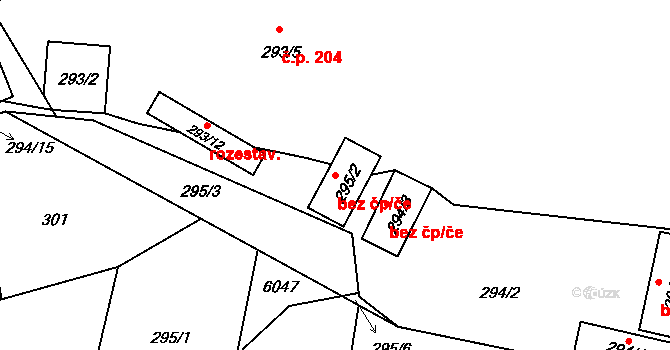 Česká Lípa 45903697 na parcele st. 295/2 v KÚ Dolní Libchava, Katastrální mapa