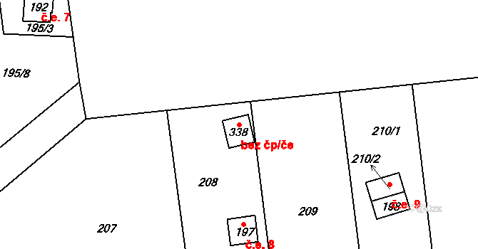 Holešov 47685697 na parcele st. 338 v KÚ Žopy, Katastrální mapa