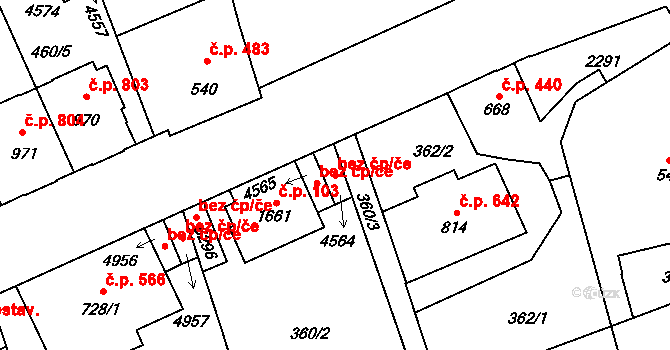 Šumperk 48501697 na parcele st. 4564 v KÚ Šumperk, Katastrální mapa