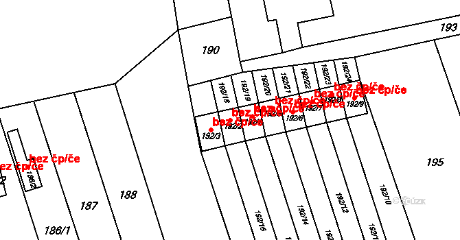 Cvrčovice 49247697 na parcele st. 192/2 v KÚ Cvrčovice u Pohořelic, Katastrální mapa
