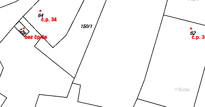 Radětice 35 na parcele st. 63 v KÚ Radětice u Bechyně, Katastrální mapa
