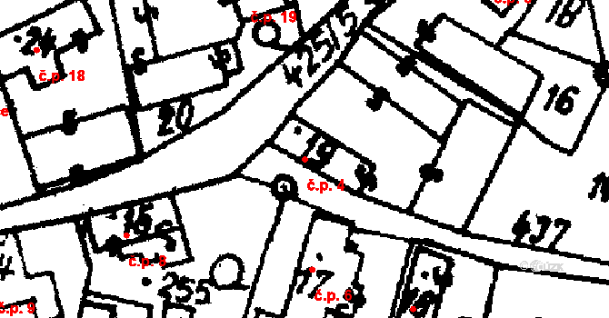 Velichovky 4 na parcele st. 19 v KÚ Velichovky, Katastrální mapa