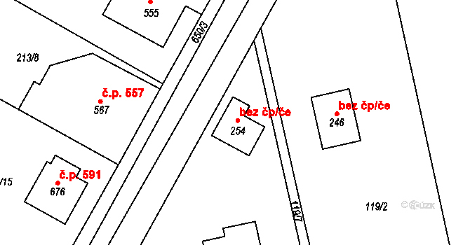 Slatiňany 77528697 na parcele st. 254 v KÚ Škrovád, Katastrální mapa