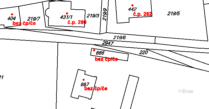 Lubná 87659697 na parcele st. 666 v KÚ Lubná u Poličky, Katastrální mapa