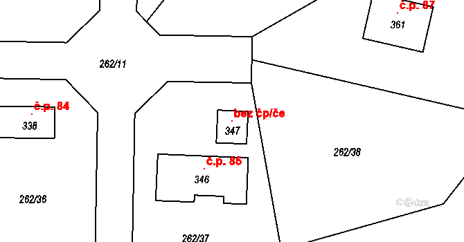 Bujanov 108061698 na parcele st. 347 v KÚ Suchdol u Bujanova, Katastrální mapa