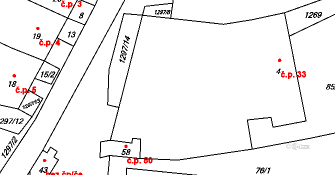 Višňová 33 na parcele st. 4 v KÚ Višňová u Kardašovy Řečice, Katastrální mapa