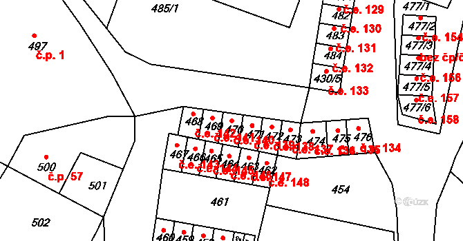 Miřetice u Klášterce nad Ohří 140, Klášterec nad Ohří na parcele st. 470 v KÚ Miřetice u Klášterce nad Ohří, Katastrální mapa