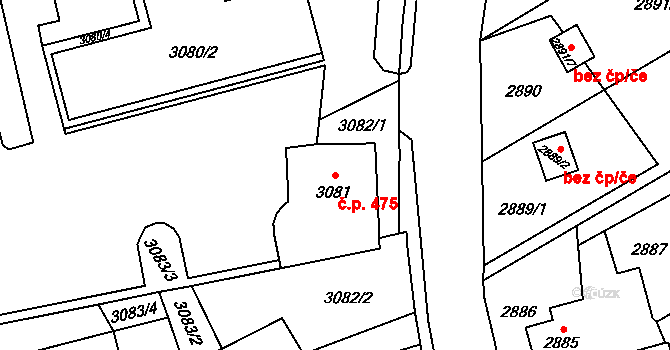 Hranice 475, Karviná na parcele st. 3081 v KÚ Karviná-město, Katastrální mapa