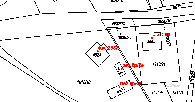 Rožnov pod Radhoštěm 2337 na parcele st. 4524 v KÚ Rožnov pod Radhoštěm, Katastrální mapa