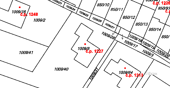 Mohelnice 1227 na parcele st. 1009/8 v KÚ Mohelnice, Katastrální mapa