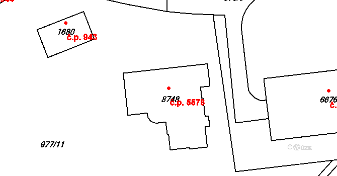 Zlín 5578 na parcele st. 8748 v KÚ Zlín, Katastrální mapa