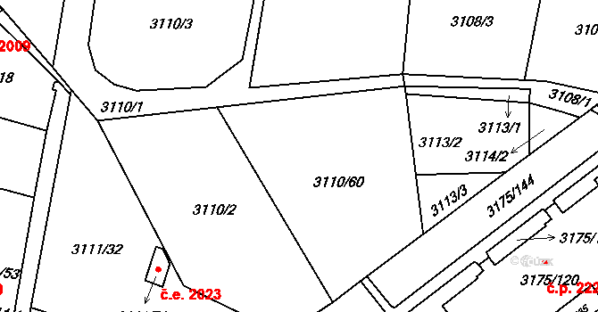 Louny 37 na parcele st. 3110/60 v KÚ Louny, Katastrální mapa