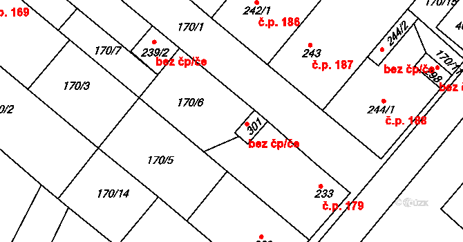 Cetkovice 38303698 na parcele st. 301 v KÚ Cetkovice, Katastrální mapa