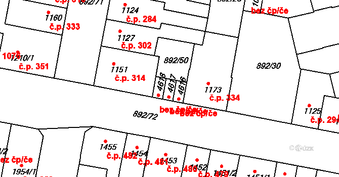 Třebíč 41722698 na parcele st. 4617 v KÚ Třebíč, Katastrální mapa