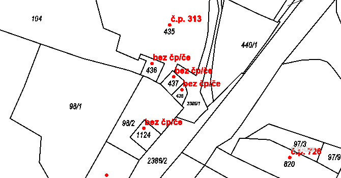 Polná 44505698 na parcele st. 437 v KÚ Polná, Katastrální mapa