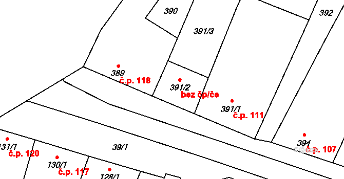 Šanov 47462698 na parcele st. 391/2 v KÚ Šanov nad Jevišovkou, Katastrální mapa