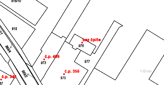 Šatov 48046698 na parcele st. 976 v KÚ Šatov, Katastrální mapa