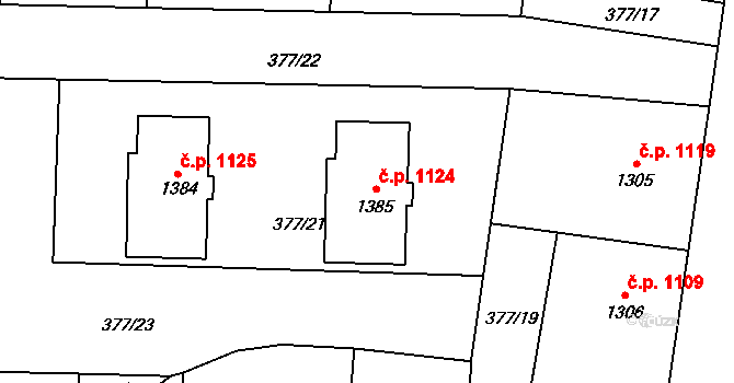 Lipník nad Bečvou I-Město 1124, Lipník nad Bečvou na parcele st. 1385 v KÚ Lipník nad Bečvou, Katastrální mapa