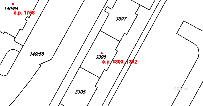 Bolevec 1302,1303, Plzeň na parcele st. 3397 v KÚ Bolevec, Katastrální mapa