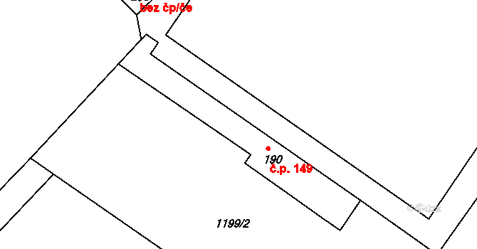 Bohdalice 149, Bohdalice-Pavlovice na parcele st. 190 v KÚ Bohdalice, Katastrální mapa