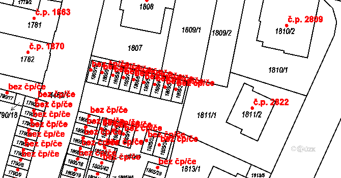 Teplice 39156699 na parcele st. 1805/3 v KÚ Teplice, Katastrální mapa