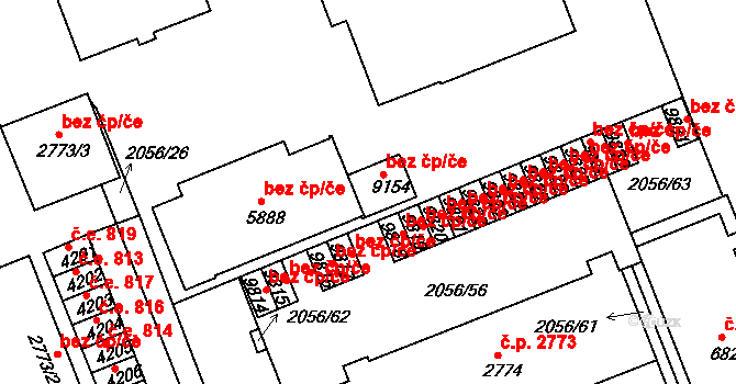 Hodonín 42025699 na parcele st. 9154 v KÚ Hodonín, Katastrální mapa