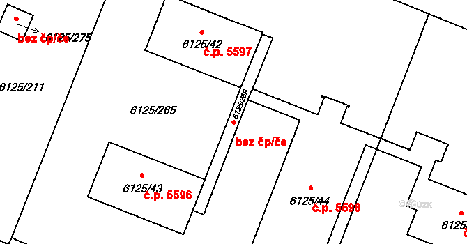 Chomutov 42164699 na parcele st. 6125/269 v KÚ Chomutov I, Katastrální mapa