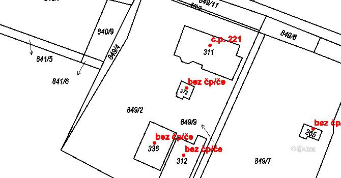 Olovnice 44409699 na parcele st. 272 v KÚ Olovnice, Katastrální mapa