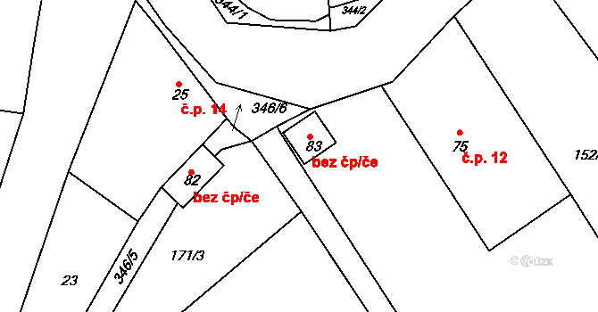 Křinec 46284699 na parcele st. 83 v KÚ Bošín, Katastrální mapa