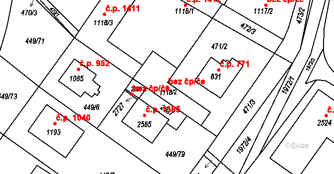 Třebechovice pod Orebem 1495 na parcele st. 1118/2 v KÚ Třebechovice pod Orebem, Katastrální mapa