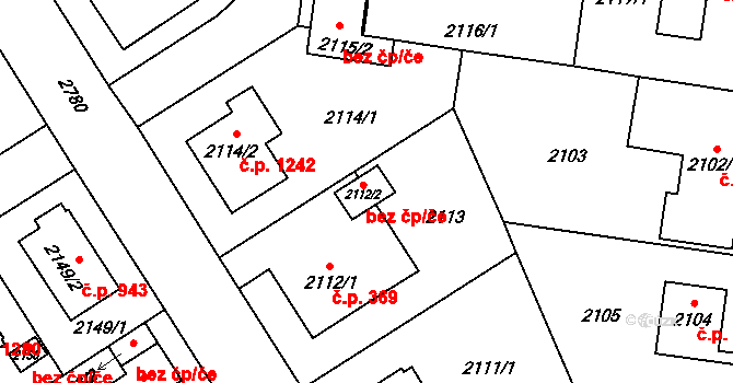 Praha 46811699 na parcele st. 2112/2 v KÚ Kyje, Katastrální mapa