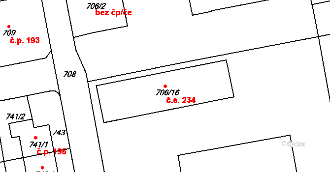 Praha 46892699 na parcele st. 706/16 v KÚ Zbraslav, Katastrální mapa