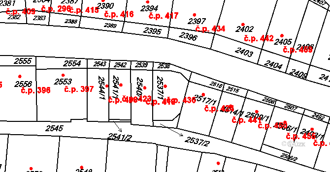 Nivnice 436 na parcele st. 2537/1 v KÚ Nivnice, Katastrální mapa