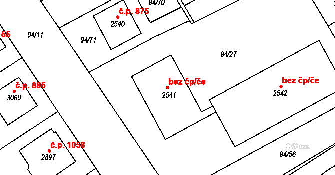 Hradec Králové 49339699 na parcele st. 2541 v KÚ Slezské Předměstí, Katastrální mapa