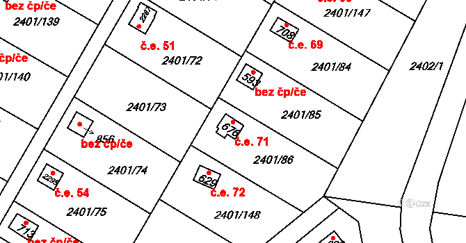 Lačnov 71, Svitavy na parcele st. 676 v KÚ Moravský Lačnov, Katastrální mapa