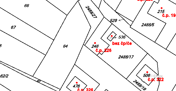 Mrákotín 226 na parcele st. 246 v KÚ Mrákotín u Telče, Katastrální mapa