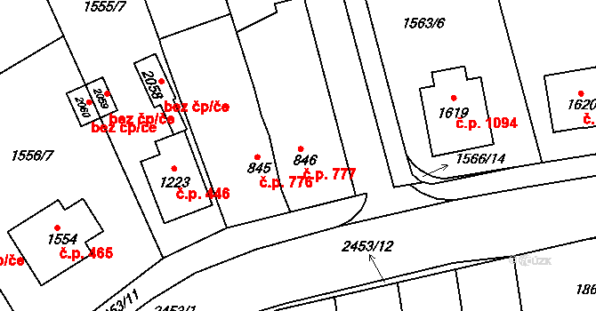 Humpolec 777 na parcele st. 846 v KÚ Humpolec, Katastrální mapa