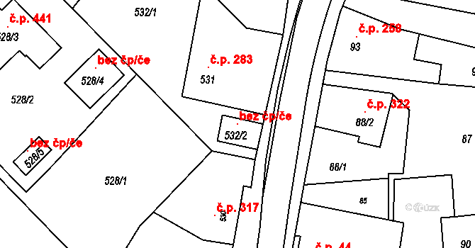 Křelov-Břuchotín 103467700 na parcele st. 532/2 v KÚ Křelov, Katastrální mapa