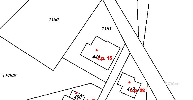 Čížkovice 1.díl 15, Maršovice na parcele st. 444 v KÚ Maršovice u Jablonce nad Nisou, Katastrální mapa