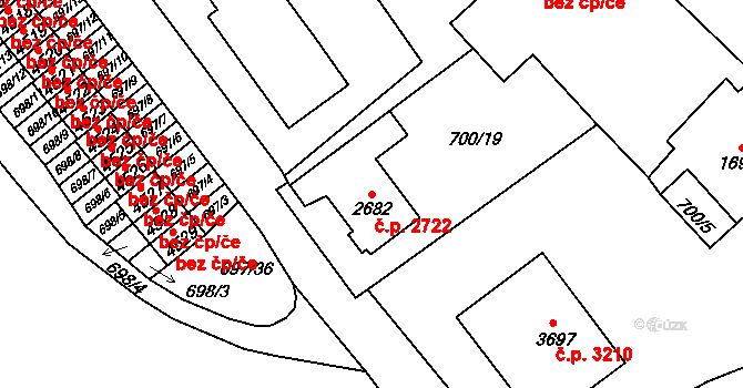 Jablonec nad Nisou 2722 na parcele st. 2682 v KÚ Jablonec nad Nisou, Katastrální mapa