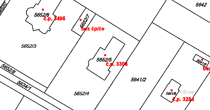 Frýdek 3304, Frýdek-Místek na parcele st. 5652/5 v KÚ Frýdek, Katastrální mapa