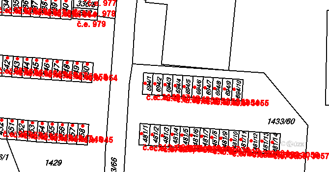 Příluky 3048, Zlín na parcele st. 694/3 v KÚ Příluky u Zlína, Katastrální mapa